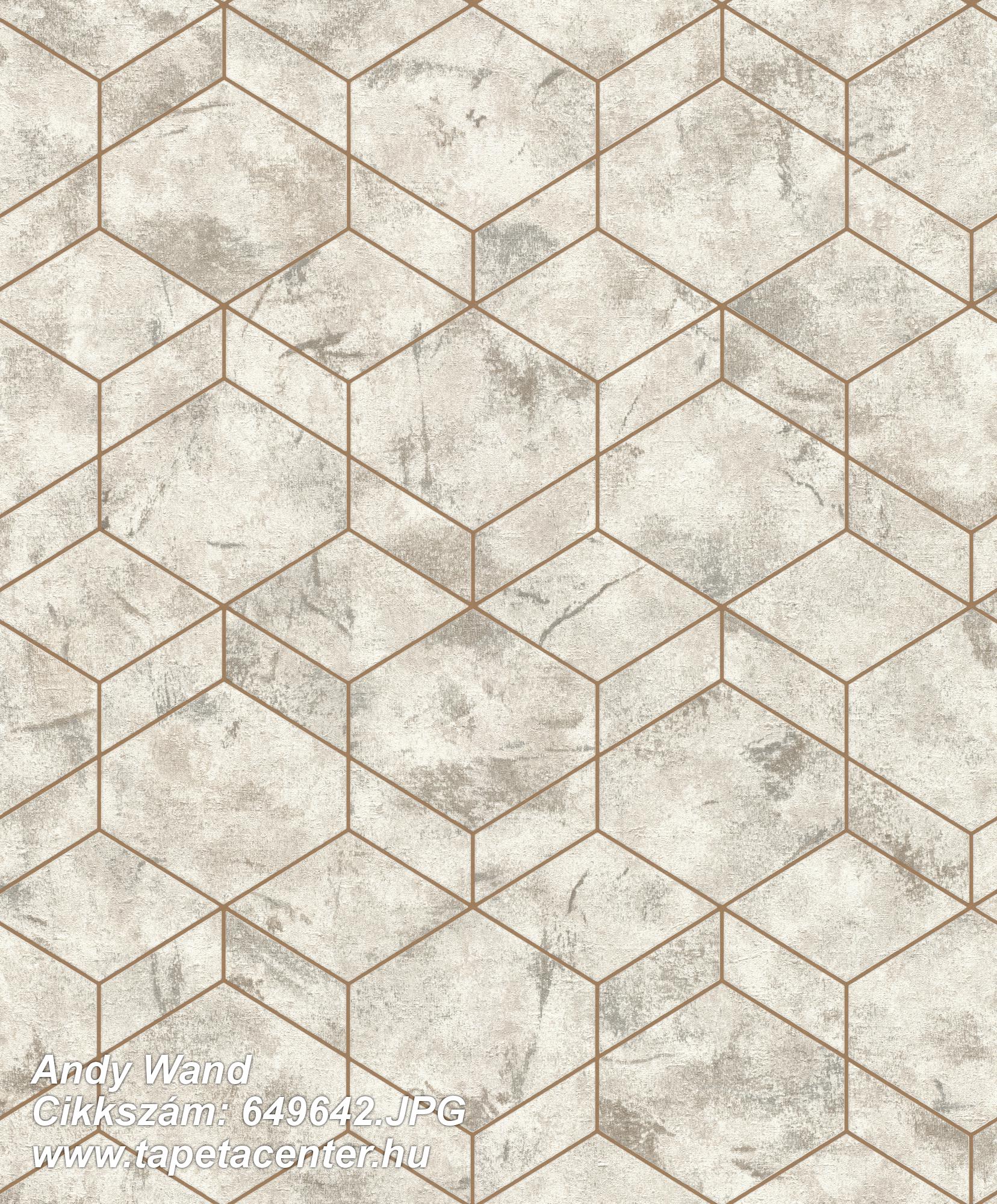 3d hatású,geometriai mintás,bézs-drapp,fehér,lemosható,vlies tapéta 